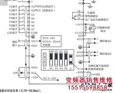 博納變頻器怎么接正反線